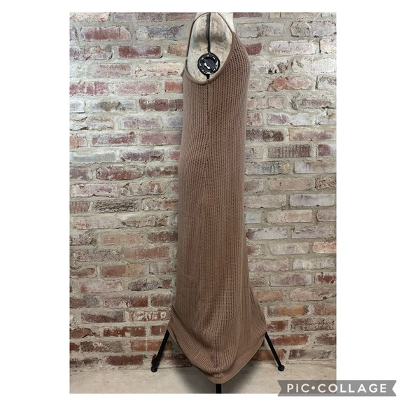 Freshman Tan Sleeveless knit Slip Maxi Dress - Picture 2 of 5